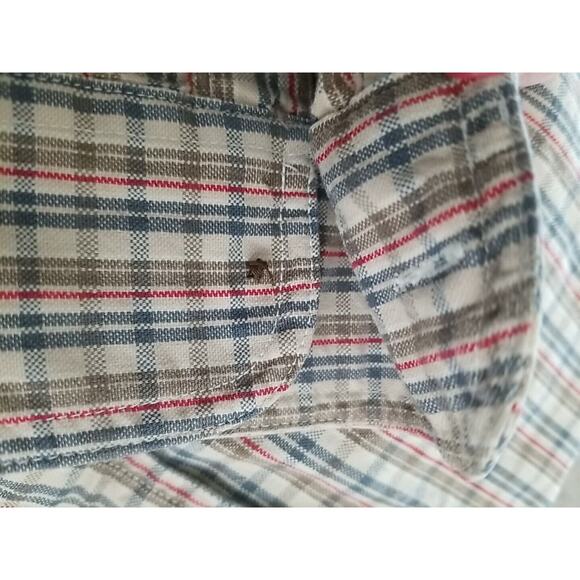 Ralph Lauren Chaps Large Men's Plaid Long Sleeve Button Up Double Pocket Tan - Picture 7 of 7